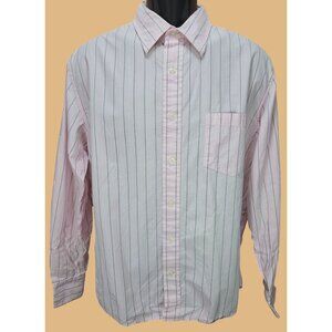 Aeropostale Mens Pink Striped Dress Shirt Large